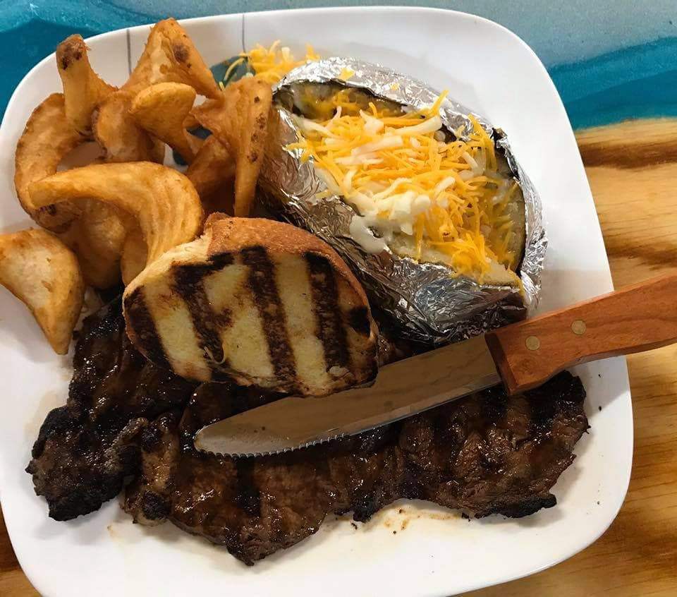 Juicy grilled ribeye steak